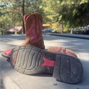Ariat Pink and Brown Western Boots